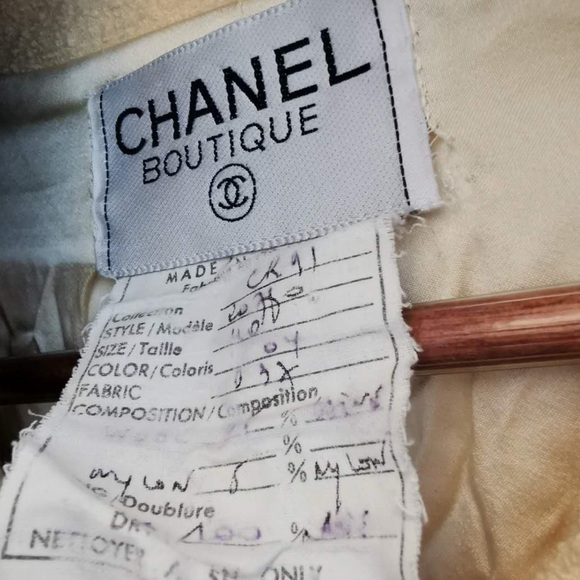 Chanel Wool Blazer Tweed Jacket n top/skirt 3 pc set! Pristine Like New! size M - Picture 7 of 7